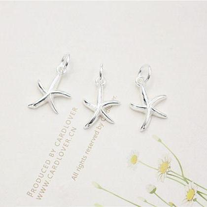 Sterling Silver Starfish Charms, 92..
