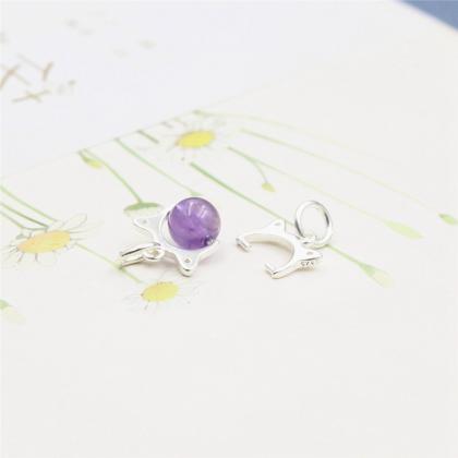 10pcs Small Sterling Silver Cat Hea..