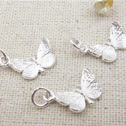 2pcs Sterling Silver Butterfly Char..