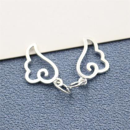 2pcs Sterling Silver Angel Wing Cha..