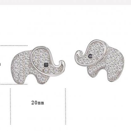Sterling Silver Elephant Ear Studs, Animals..
