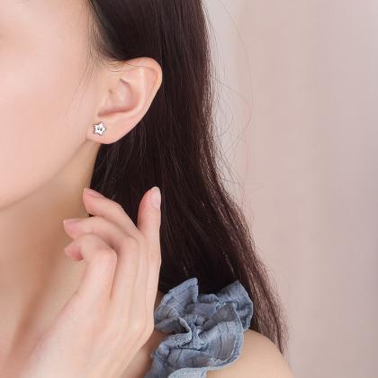 Sterling Silver Cute Star Ear Post, Star Earrings..