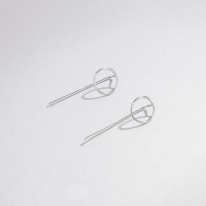 sterling silver round circle earrin..