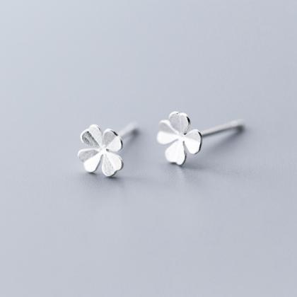 Sterling Silver Flower Ear Studs, Post Earrings,..
