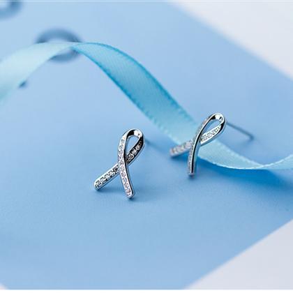 Sterling Silver Cz Pave Knot Ear Studs, Post..