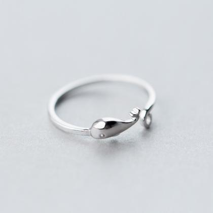 Silver Opened Whale Ring, Sterling Silver..