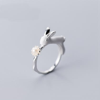 Adjustable Matte Rabbit Ring, Minimalist Rings,..