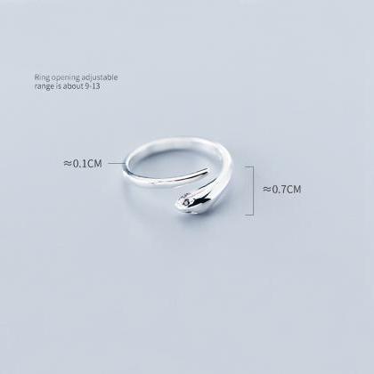 Fashion Simple Snake Ring, Sterling Silver..