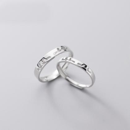 Glossy Hollow Antler Ring, Sterling Silver..