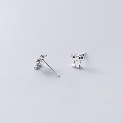 S925 Sterling Silver Owl Ear Studs, Owl Earrings,..
