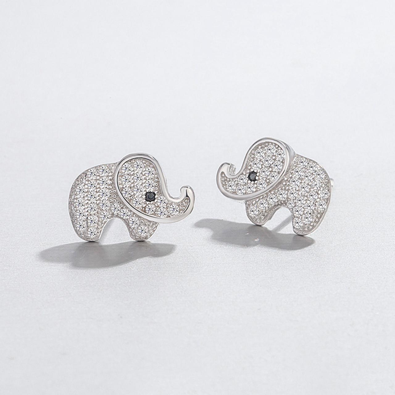 Sterling Silver Elephant Ear Studs, Animals Elephant Post Earrings, Women Elephant Earrings, Everyday Elephant Earrings, Elephant Ear Post