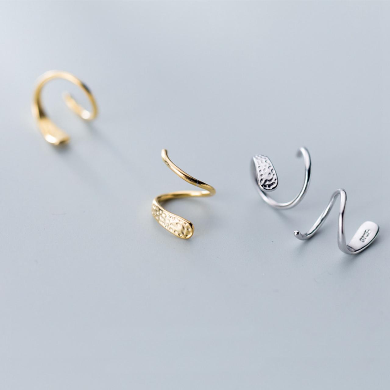 Sterling Silver Spiral Ear Studs, Spiral Post Earrings, Women Earrings, Everyday Earrings, Ear Post, Wave Earrings