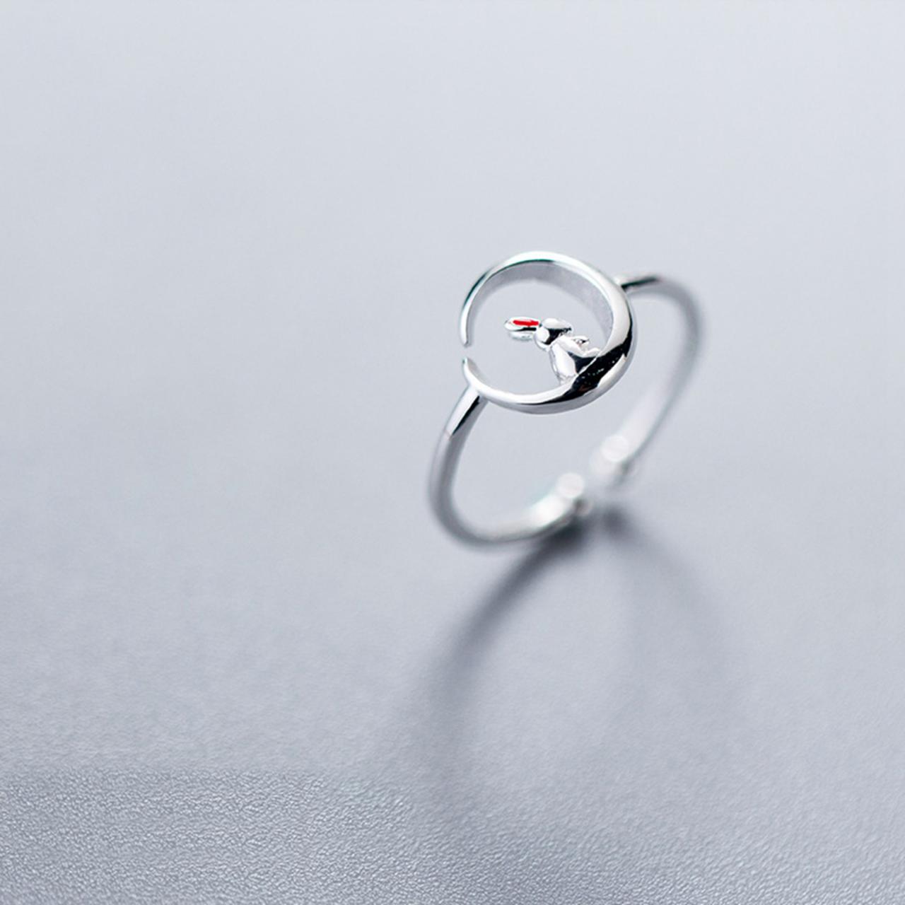 Adjustable Rabbit Ring, Minimalist Rings, Dainty Ring, Women Ring, Everyday Jewelry,sterling Silver Rabbit Rings