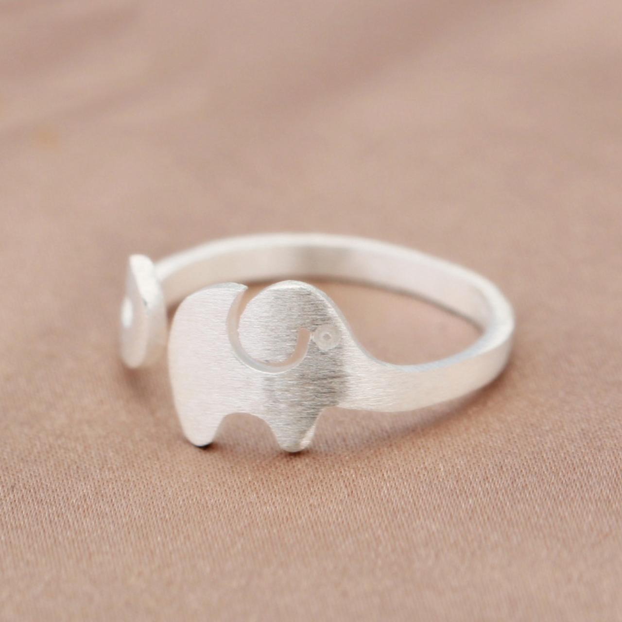 Filigree Elephant, Sterling Silver Adjustable Elephant Ring, Minimalist Rings, Dainty Ring, Women Ring, Everyday Jewelry