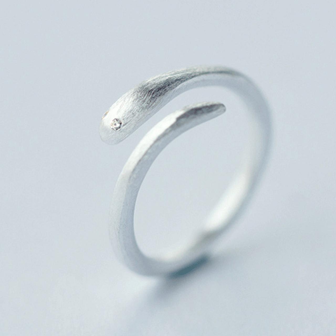 Filigree Snake Ring, Sterling Silver Adjustable Snake Ring, Minimalist Rings, Dainty Ring, Women Snake Ring, Everyday Jewelry