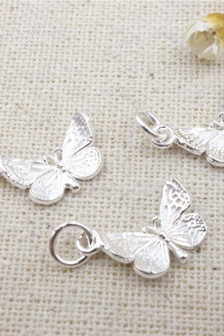 2pcs Sterling Silver Butterfly Charm, Silver Butterfly Charm, Necklace Charm, Bracelet Charm, Earring Charm, Animals Charm,Tiny Charm,Small Charm