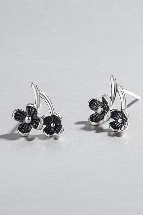 S925 Sterling Silver Vintage Flower Ear Studs, Flower Ear Studs, Earring Posts, Floral Ear Stud, Everyday Earrings