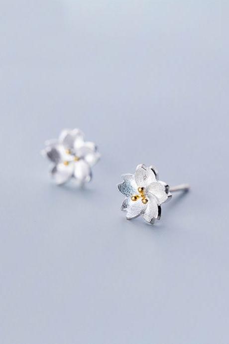 S925 Silver Flower Ear Studs, Post Earrings, Women Earrings, Everyday Earrings, Ear Post, Floral Earrings