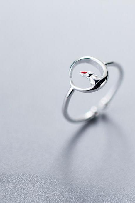 Adjustable Rabbit Ring, Minimalist Rings, Dainty Ring, Women Ring, Everyday Jewelry,Sterling Silver Rabbit Rings